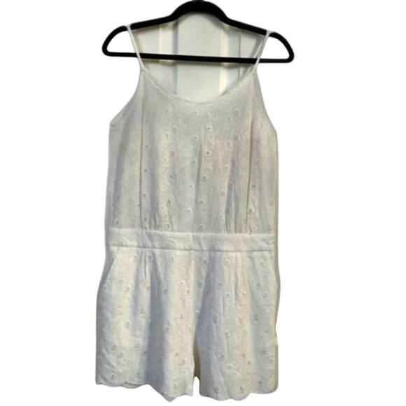 Anthropologie See U Soon Shorts Romper Women's S Textured Off White Dressy  NWT - Picture 11 of 11